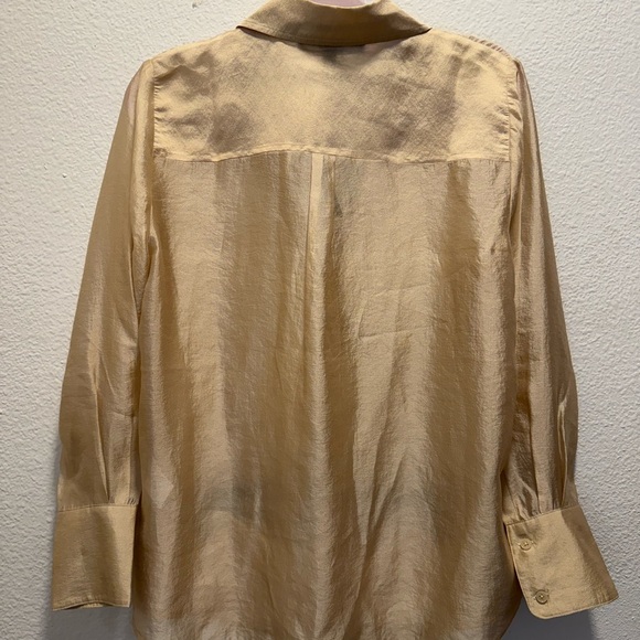 White House Black Market Beige Button Down Shirt - Picture 6 of 12